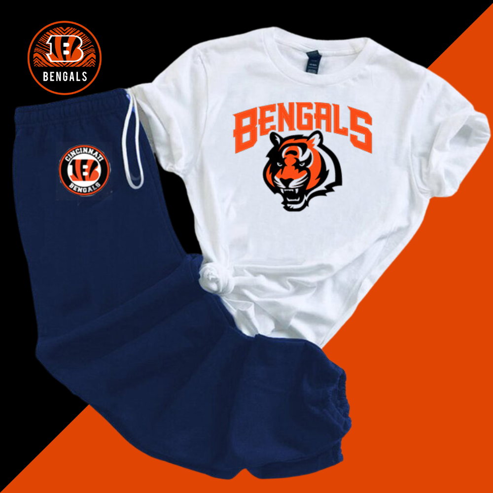 Casual loose fashion printed suit-Cincinnati Bengals - fitnfan