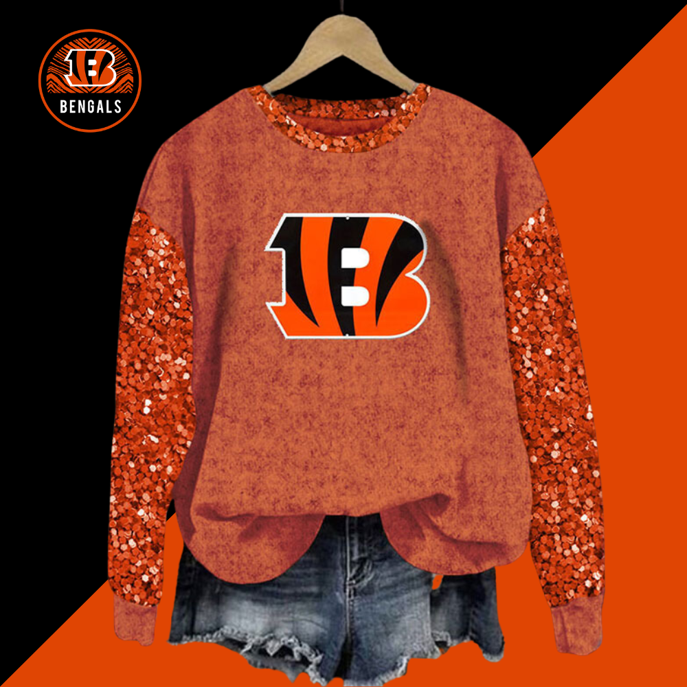 Sequined Sleeves Vintage Sweatshirt-Cincinnati Bengals - fitnfan