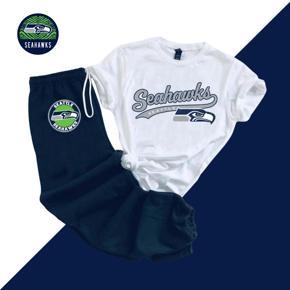 Casual loose fashion printed suit-Seattle Seahawks - fitnfan