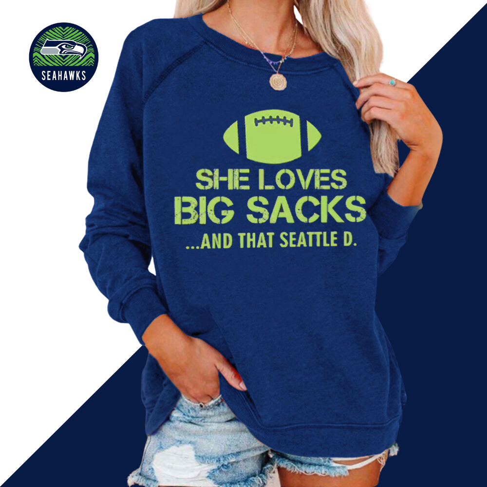 fashion loose Casual sports printed Pullover-Seattle Seahawks - fitnfan