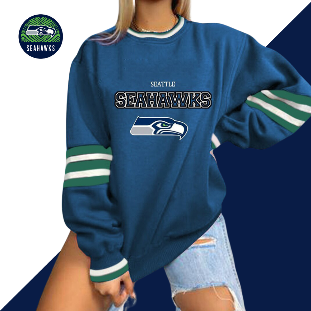 fashion loose Casual sports printed Pullover-Seattle Seahawks - fitnfan
