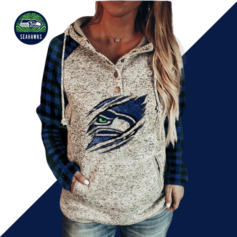 Casual printed Hoodie for men and women-Seattle Seahawks - fitnfan