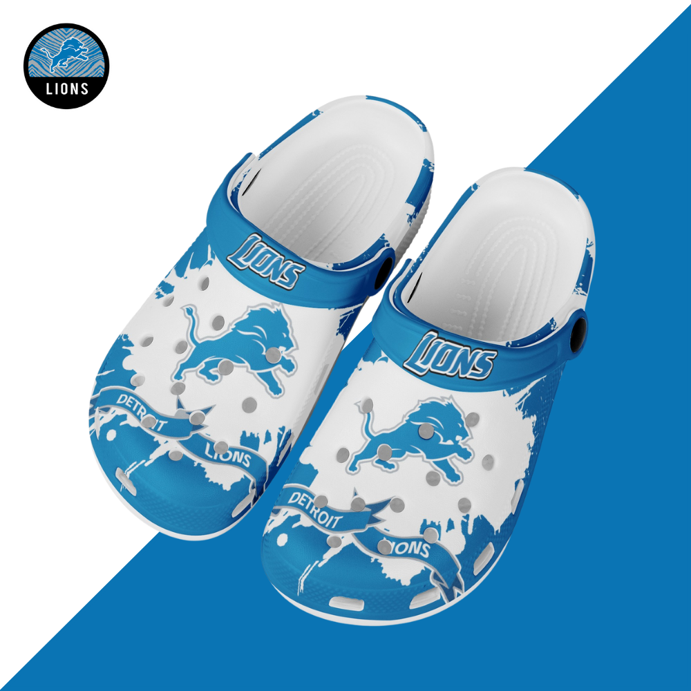 Crocs/Beach Shoes-Detroit Lions - fitnfan