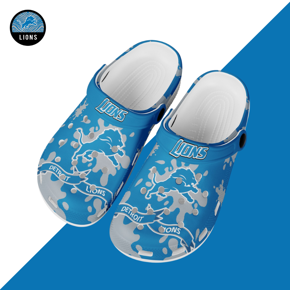 Crocs/Beach Shoes-Detroit Lions - fitnfan