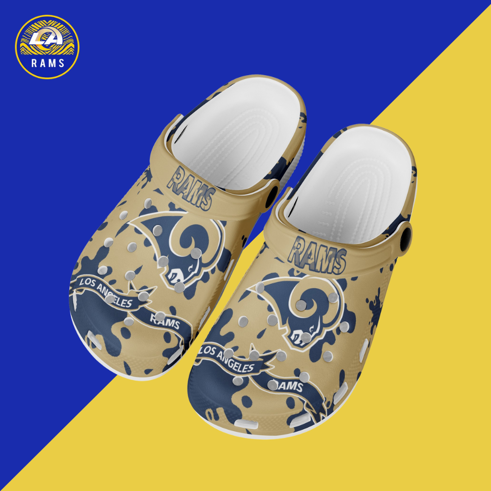 New los angeles rams graphic print thong shoes DIY beach sandals-Los Angeles Rams - fitnfan