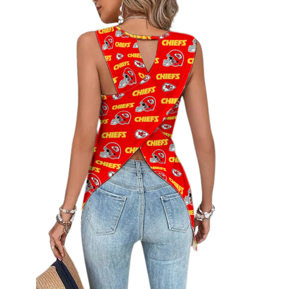 Cut Out Wrap Back Tank Top - fitnfan
