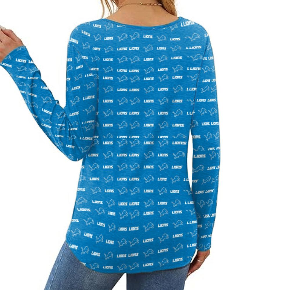 Long sleeve shirt for women V-neck casual shirt Stylish four season wear loose tunic top with curved bottom - fitnfan
