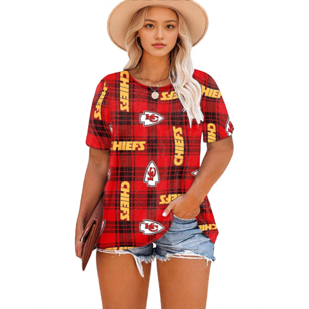 Printed casual crew neck pullover T-shirt for women - fitnfan