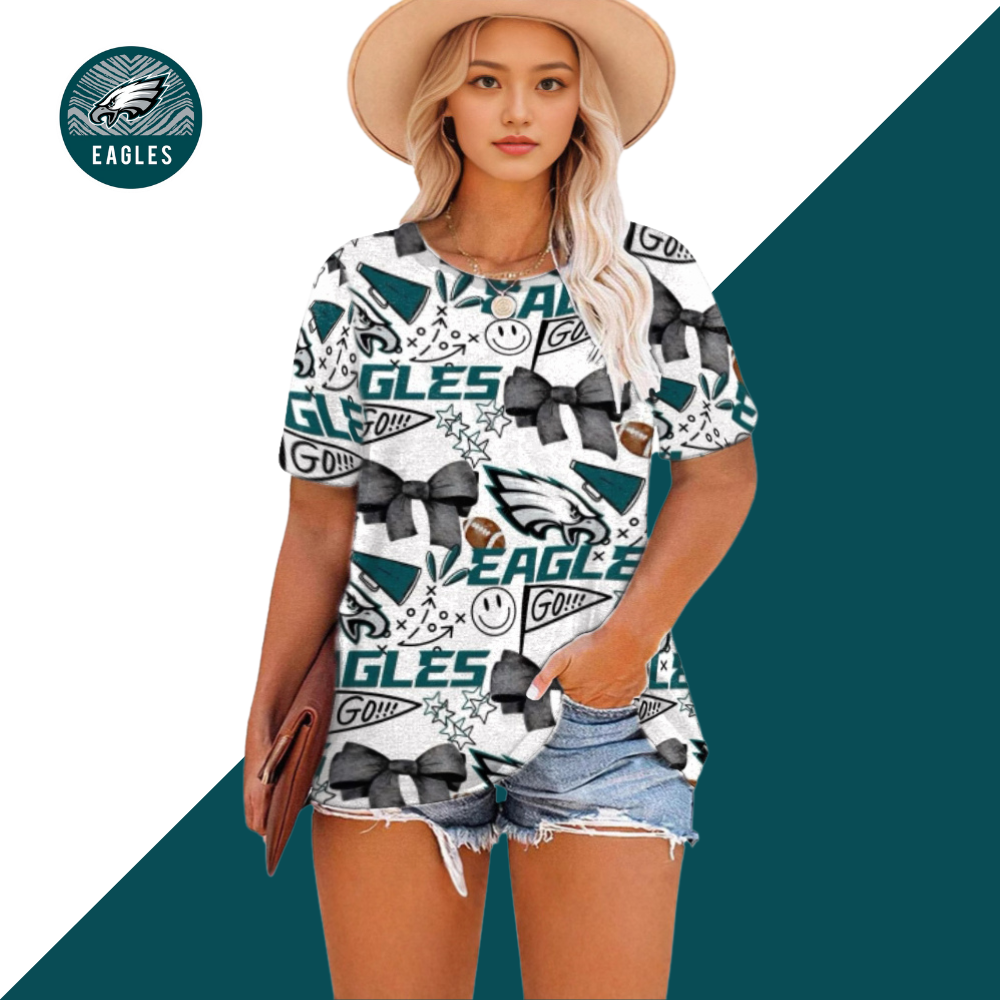 Printed casual crew neck pullover T-shirt for women - fitnfan