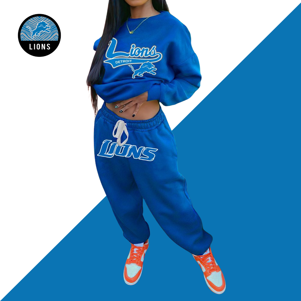 Detroit Lions Sportswear Crewneck Sweatshirt Suit - fitnfan
