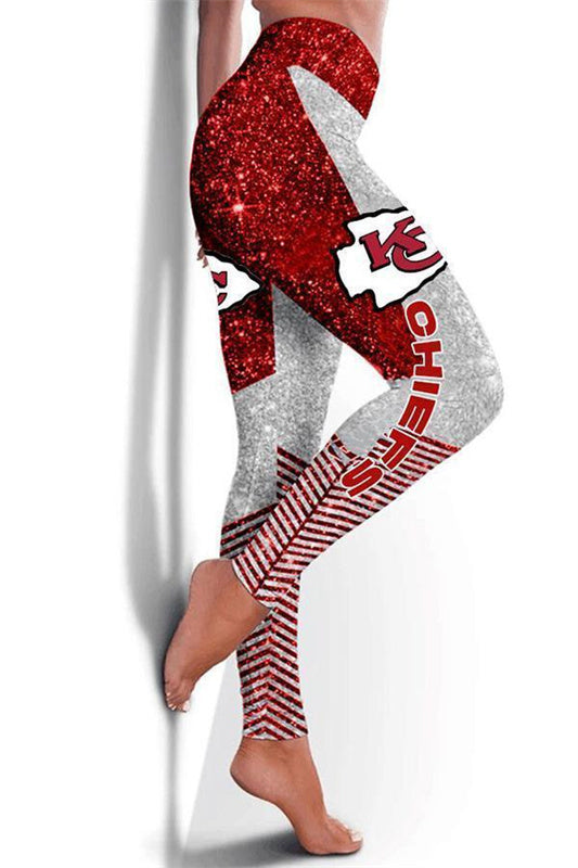 Kansas City ChiefsHigh Waist Push Up Printed Leggings - fitnfan