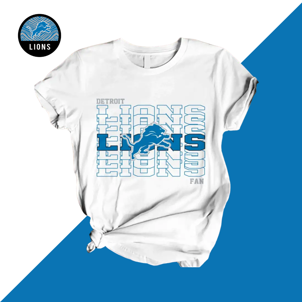 Detroit LionsWomen's White Relaxed T-Shirt - fitnfan