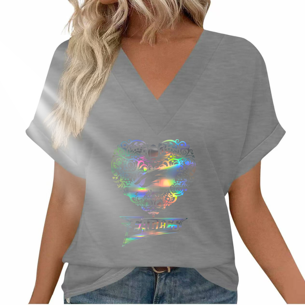 Reflective laser print fashion short sleeve - fitnfan