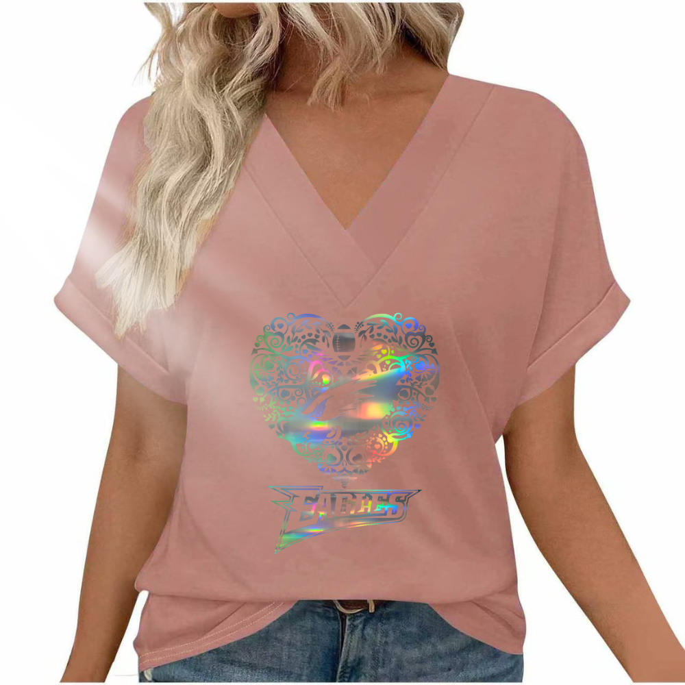 Reflective laser print fashion short sleeve - fitnfan