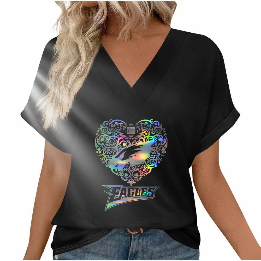 Reflective laser print fashion short sleeve - fitnfan