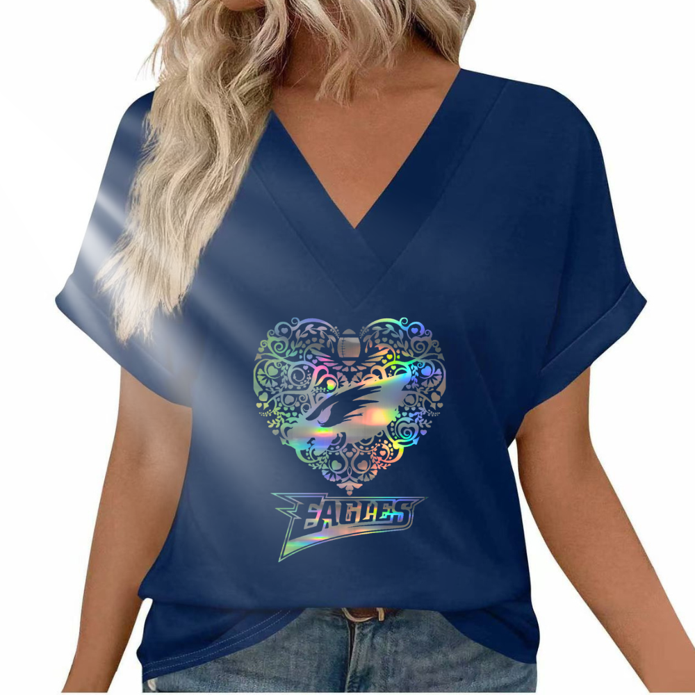Reflective laser print fashion short sleeve - fitnfan