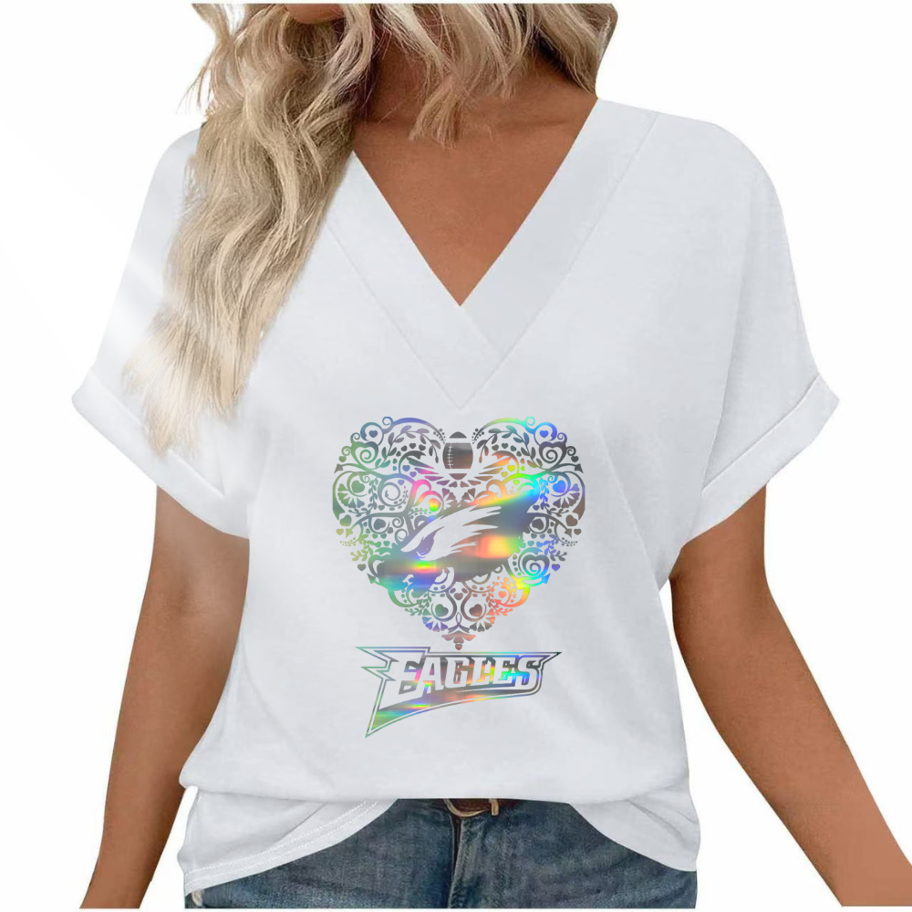 Reflective laser print fashion short sleeve - fitnfan