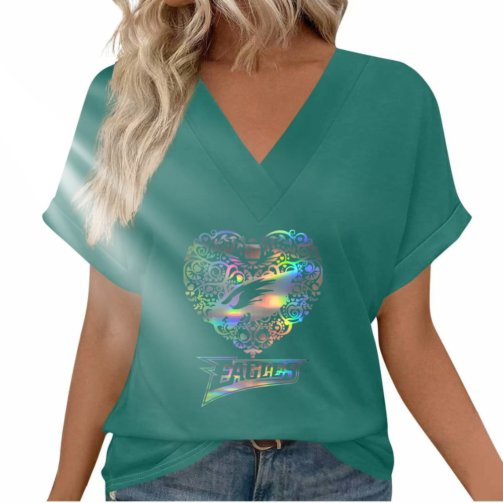 Reflective laser print fashion short sleeve - fitnfan