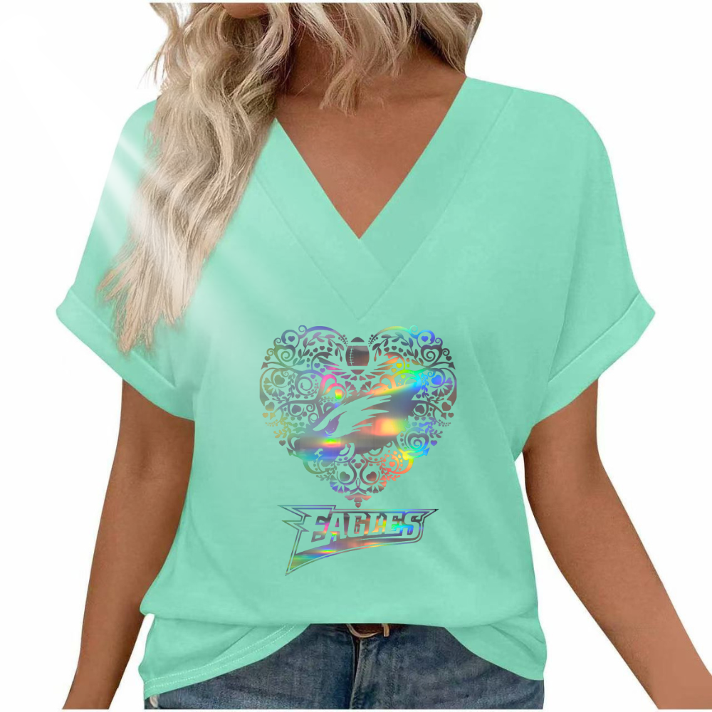 Reflective laser print fashion short sleeve - fitnfan
