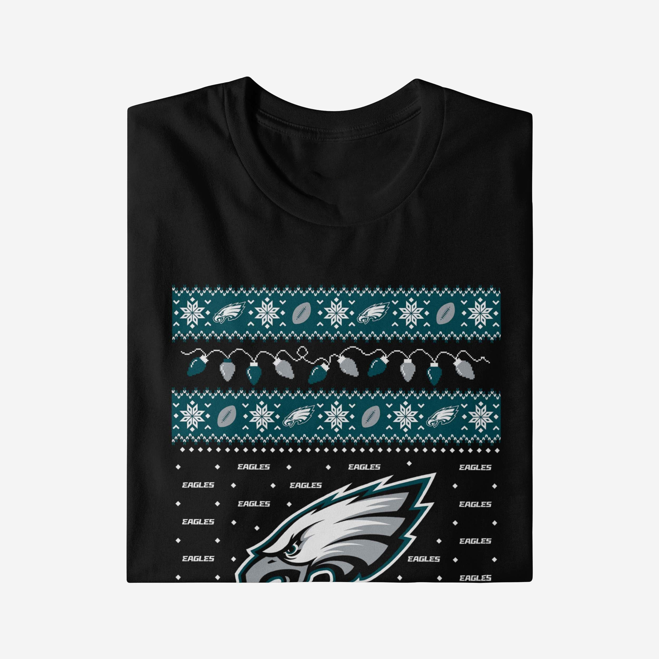 Philadelphia Eagles Holiday Lights Sweater Long Sleeve T-Shirt - fitnfan