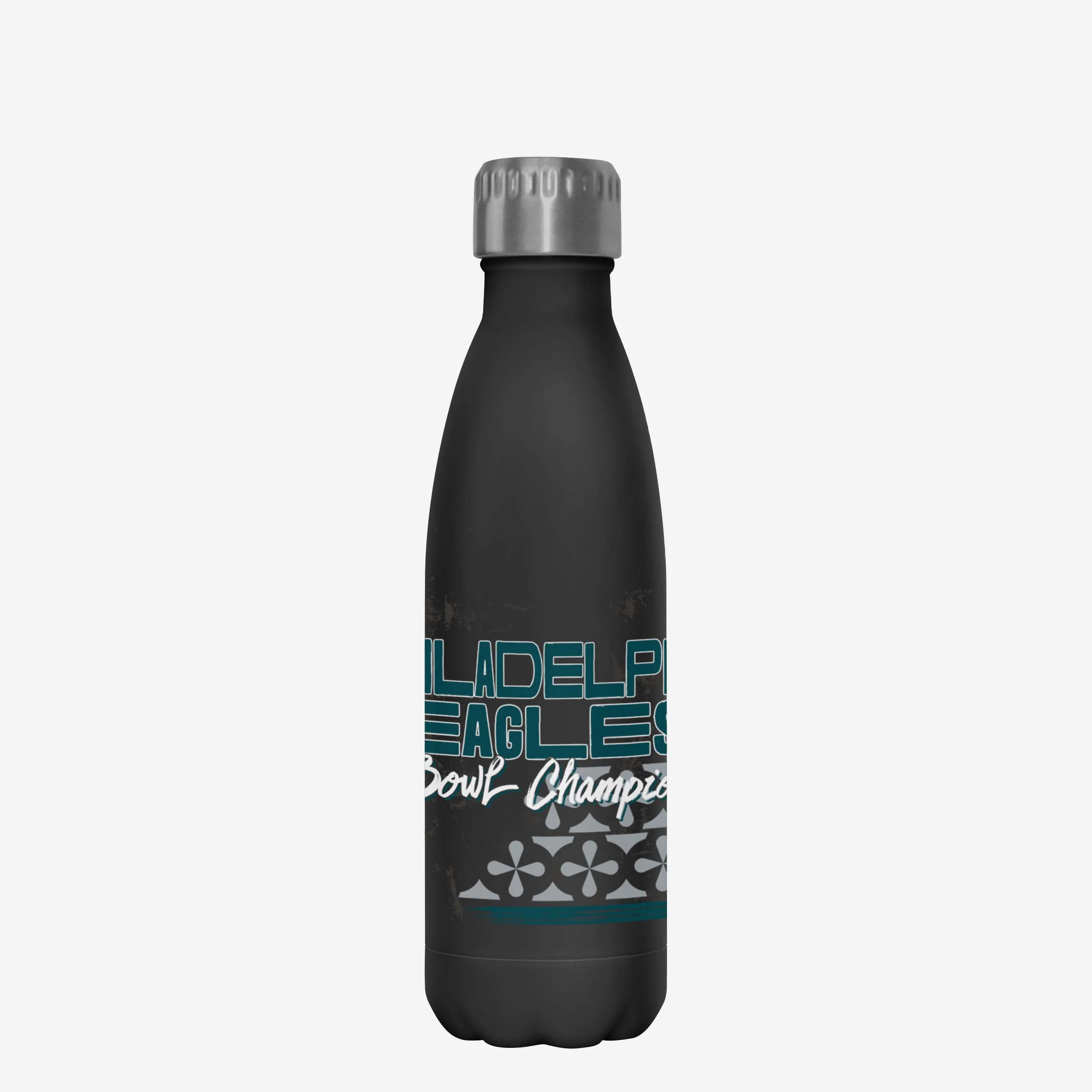 Philadelphia Eagles Super Bowl LIX Champions Stencil Black Diamond 17 oz Stainless Steel Bottle - fitnfan