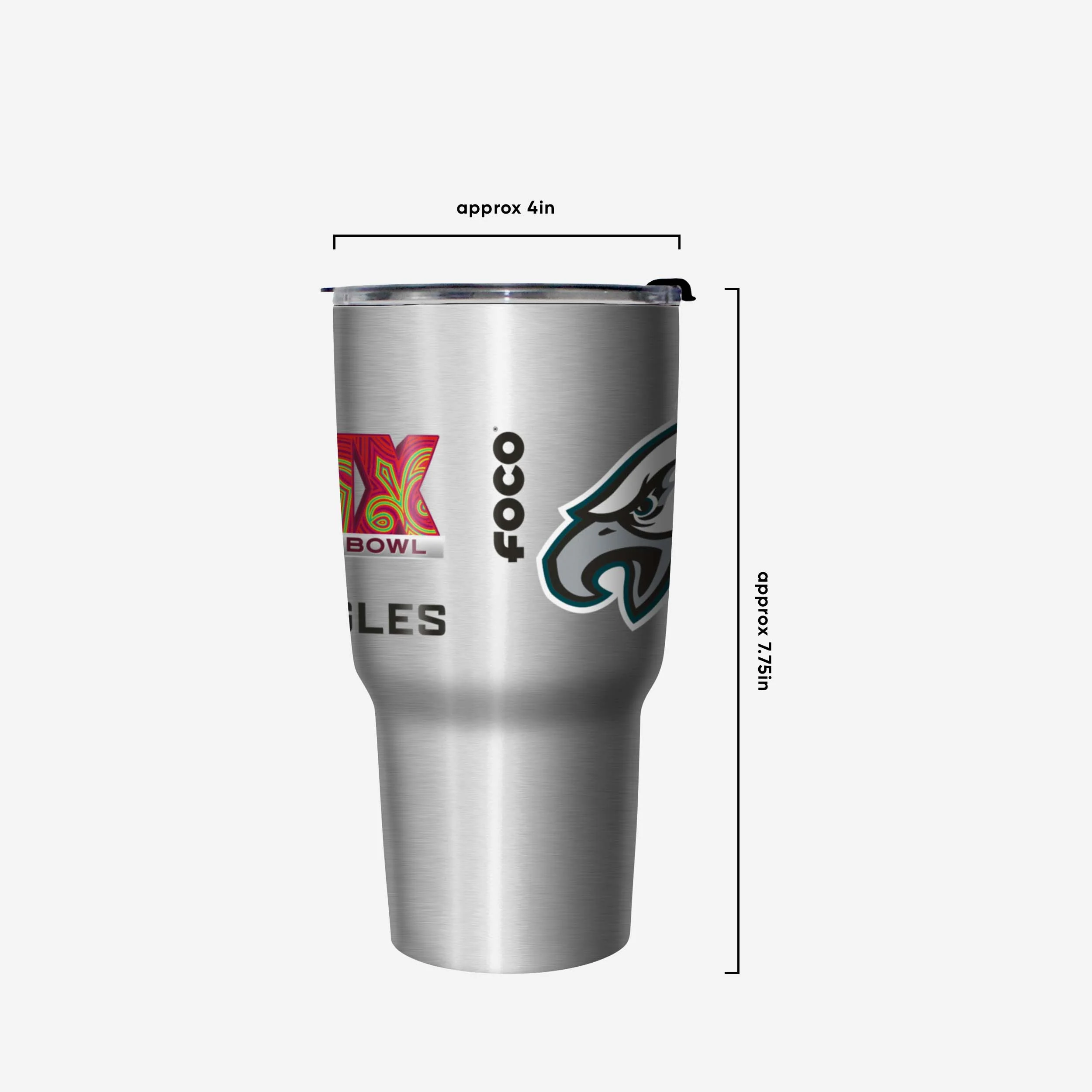 Philadelphia Eagles Super Bowl LIX Champions Silver 27 oz Stainless Steel Tumbler - fitnfan