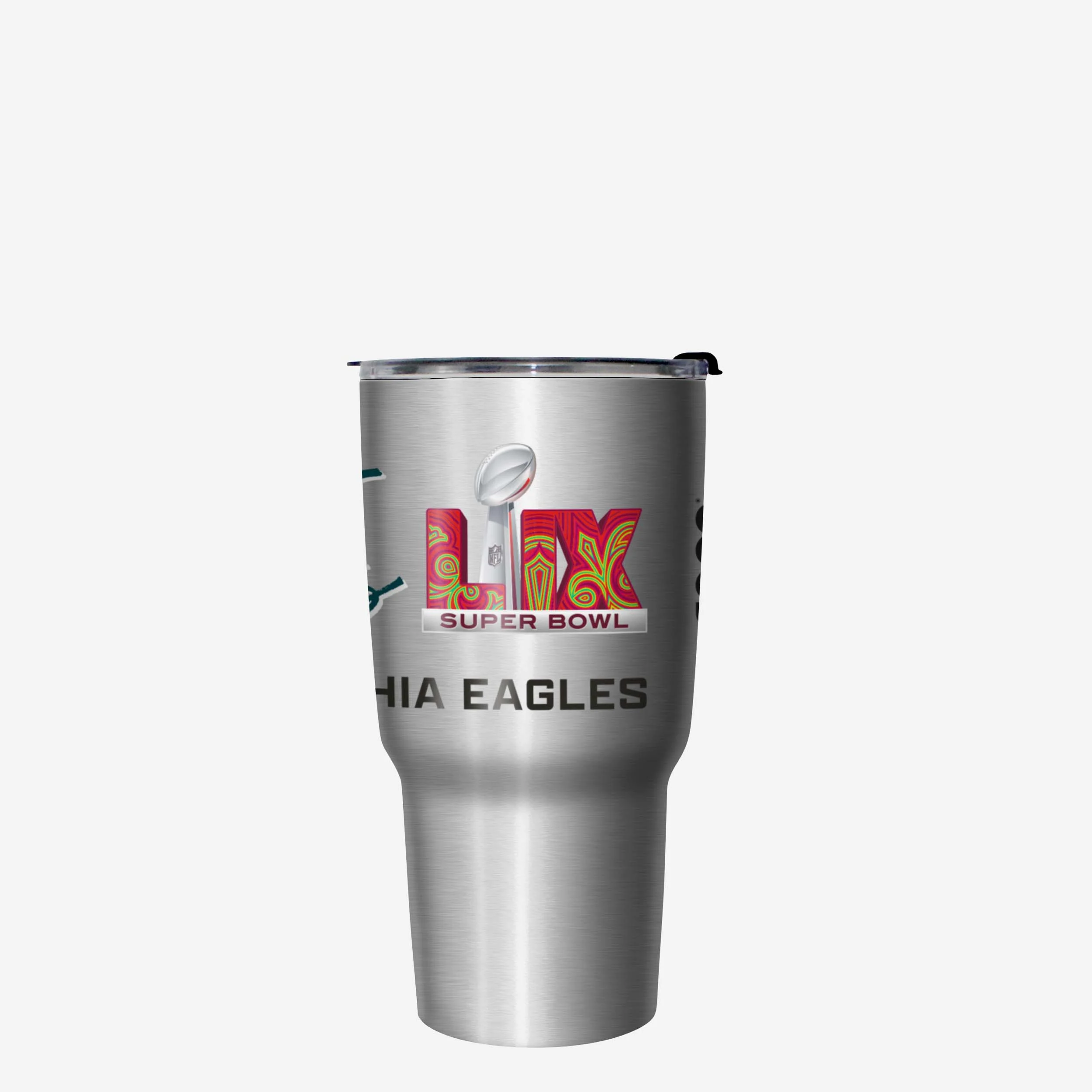 Philadelphia Eagles Super Bowl LIX Champions Silver 27 oz Stainless Steel Tumbler - fitnfan