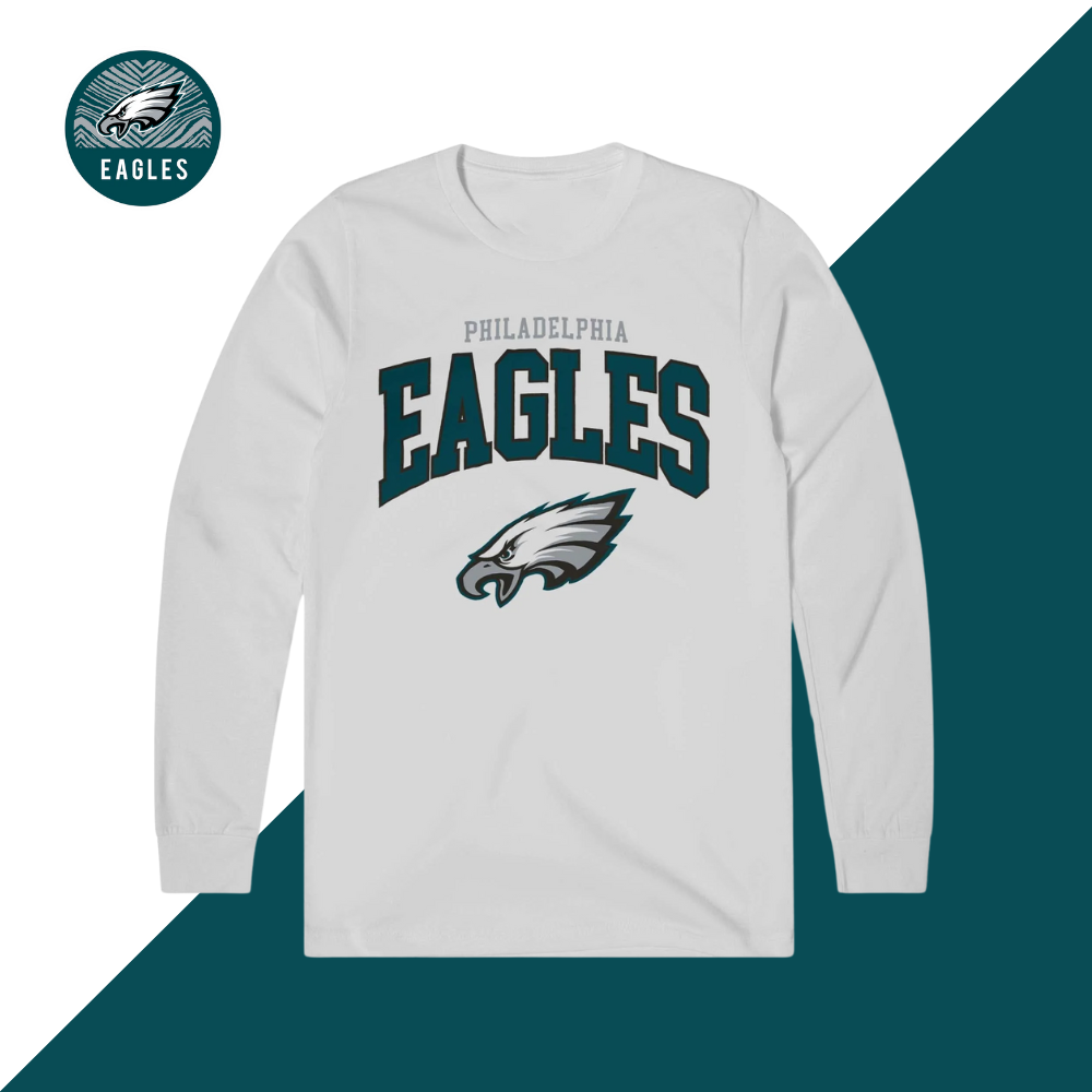 Philadelphia Eagles Classic Arched Logo Long Sleeve T-Shirt - fitnfan