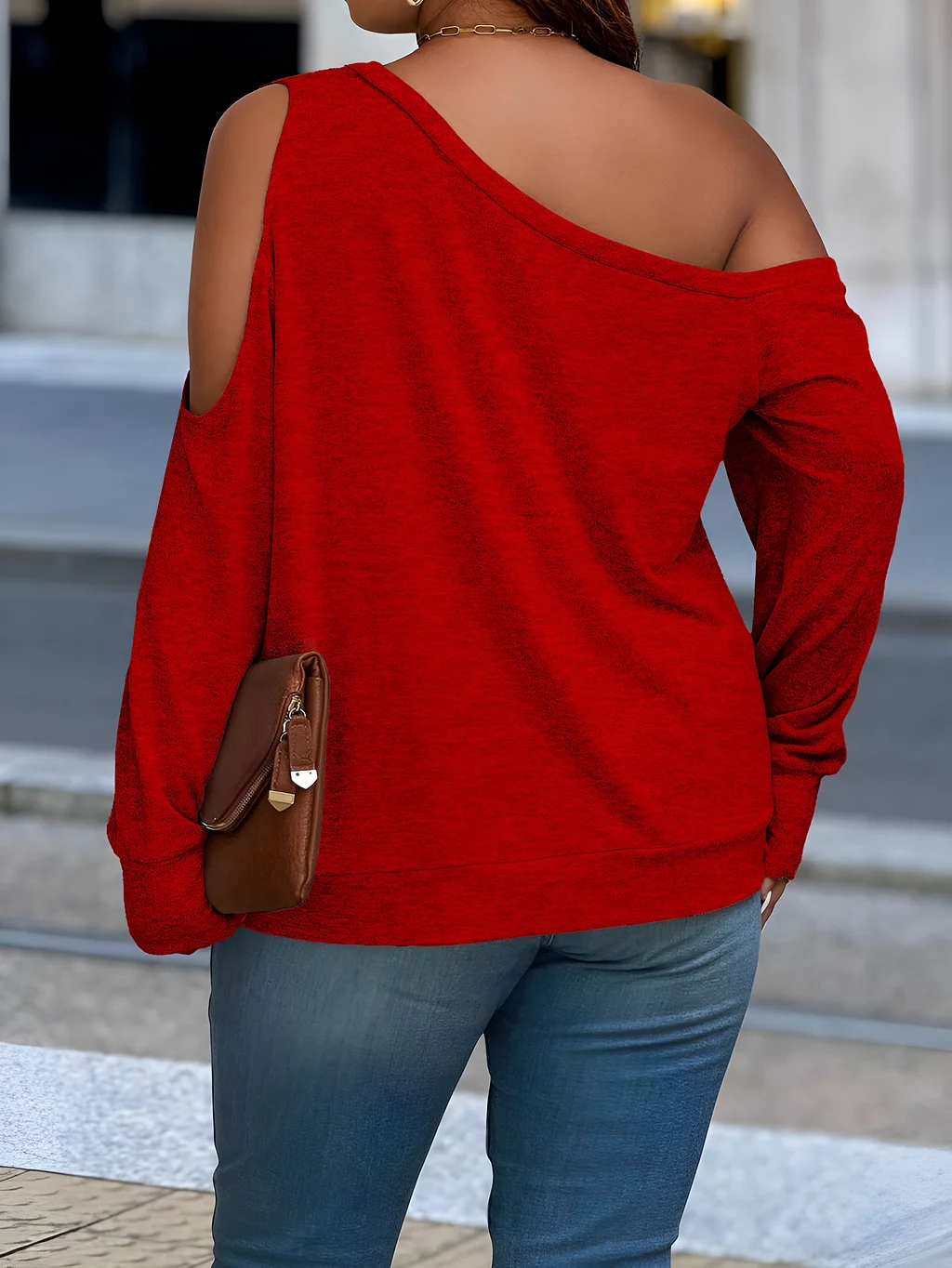 Asymmetric Off-Shoulder Women's Sweatshirt - fitnfan
