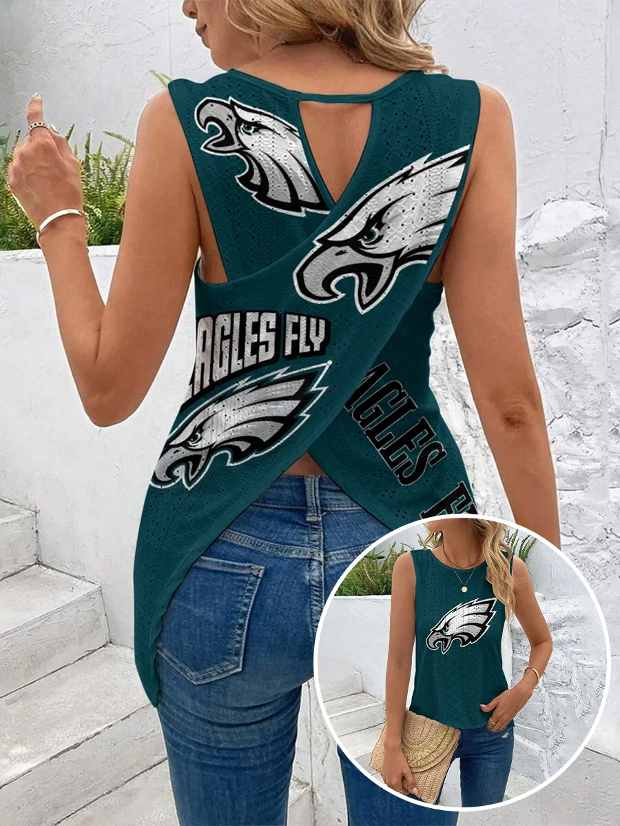 Cut Out Wrap Cross Wrap Back Asymmetrical Hem Tank Top - fitnfan