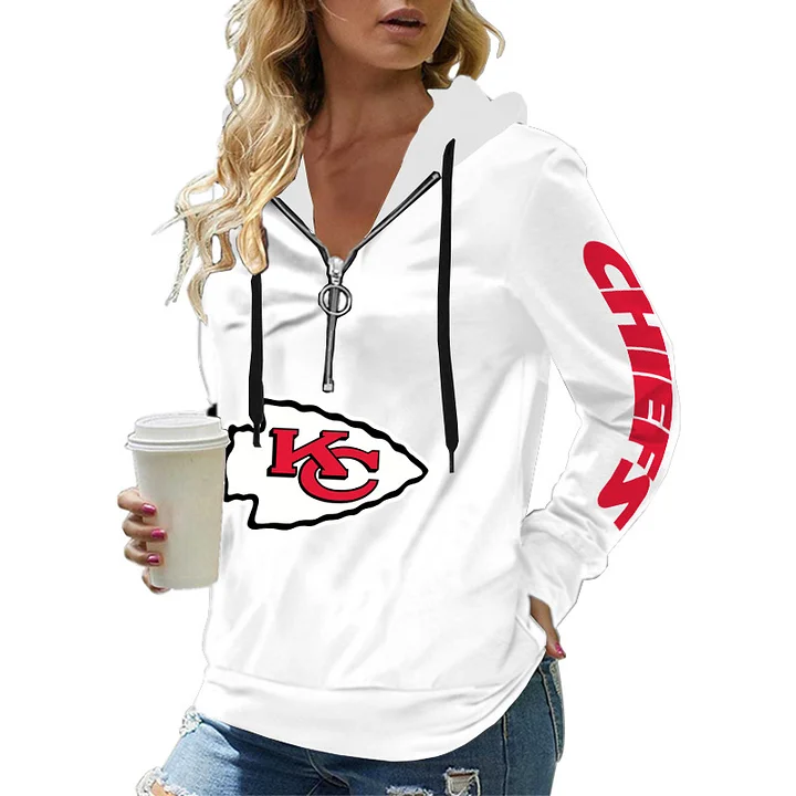 Kansas City Chiefs Trendy printed long sleeve zipper sweatshirt - fitnfan