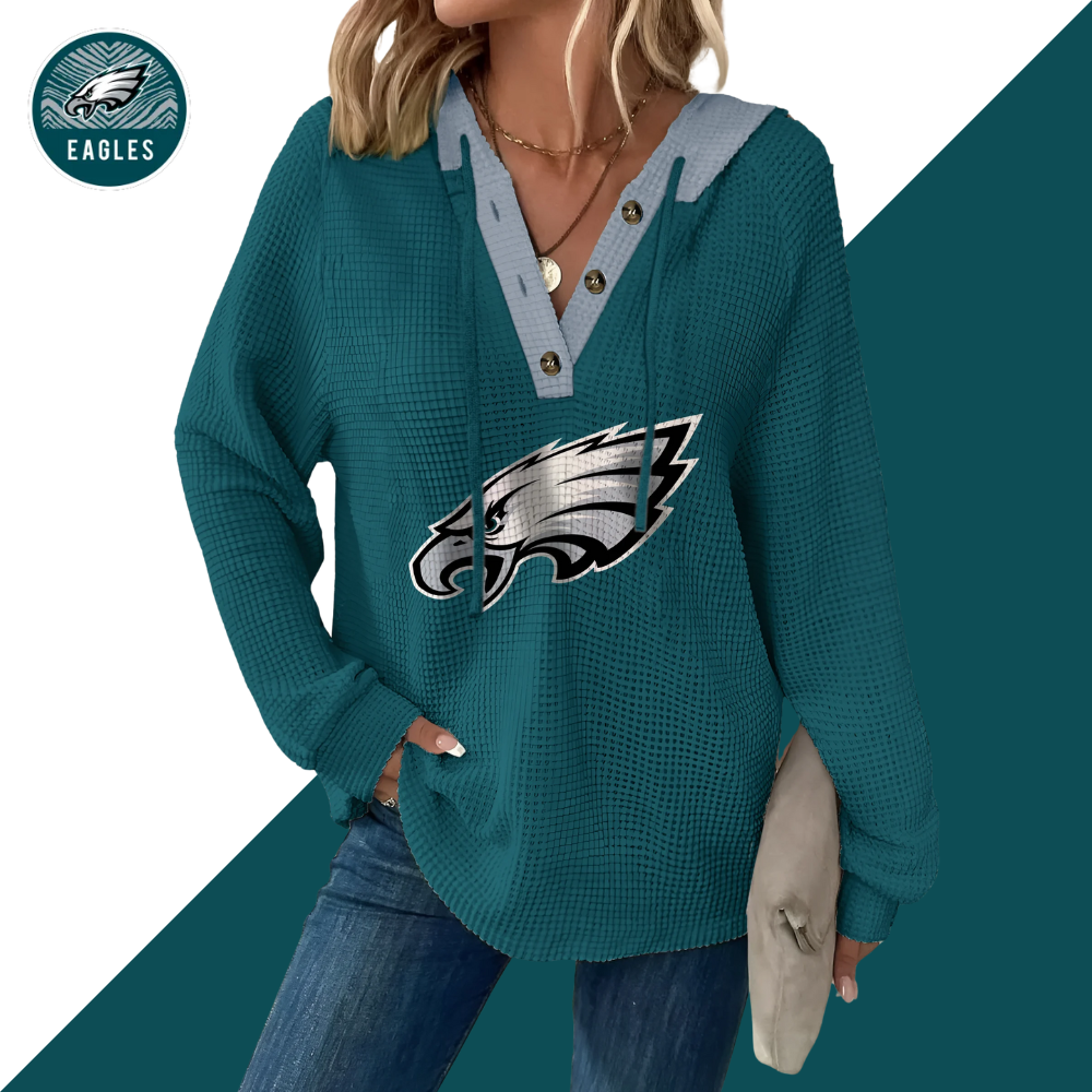 Half Button Raglan Sleeve Drawstring Hoodie - fitnfan