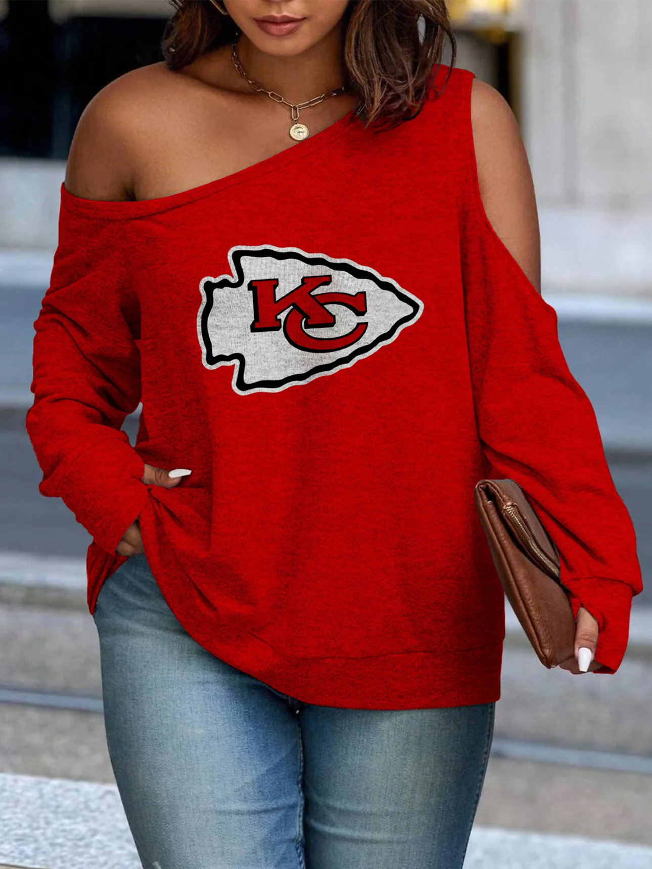 Asymmetric Off-Shoulder Women's Sweatshirt - fitnfan
