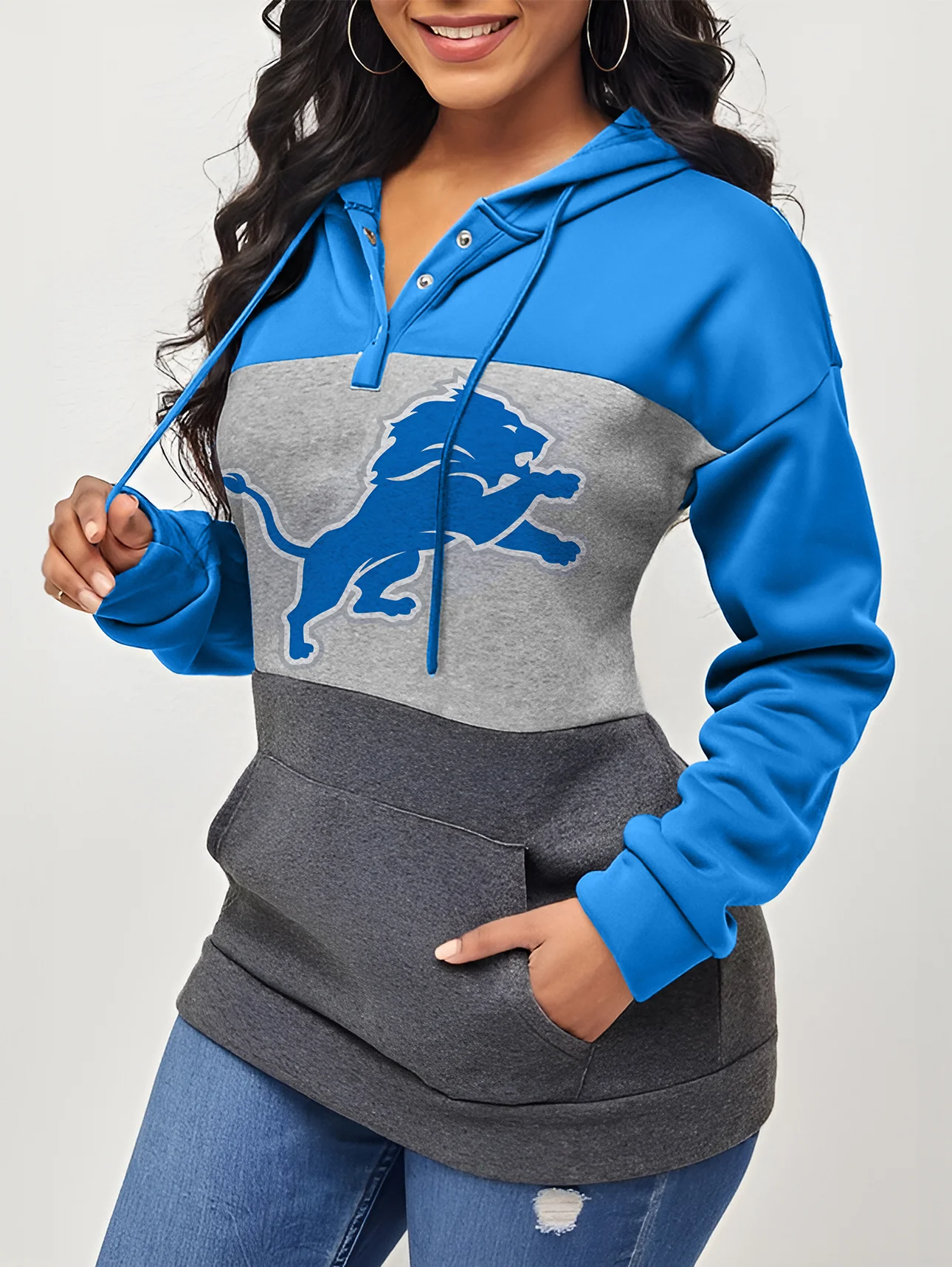 Women's Colorblock Drawstring Hoodie - fitnfan