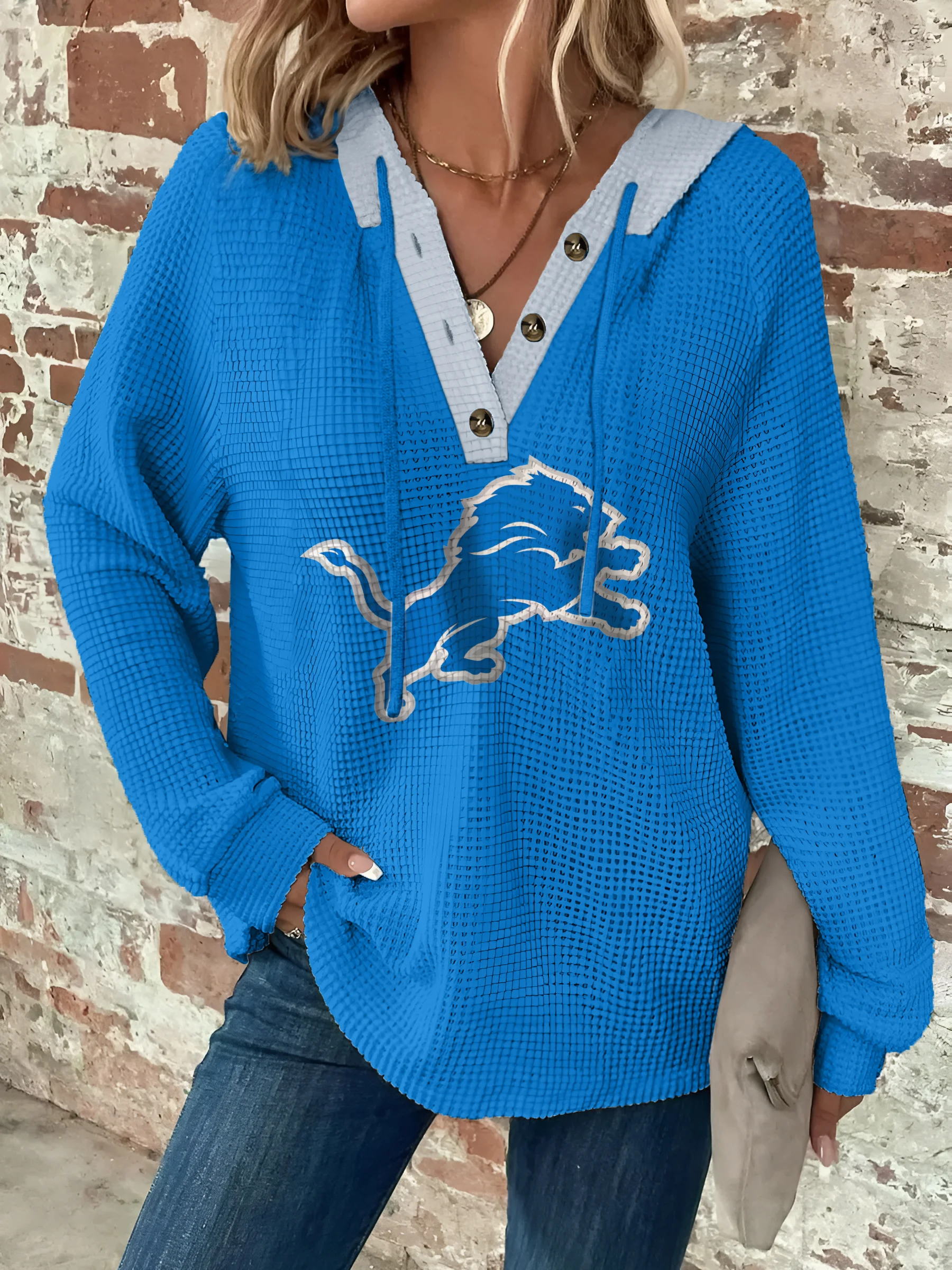 Half Button Raglan Sleeve Drawstring Hoodie - fitnfan