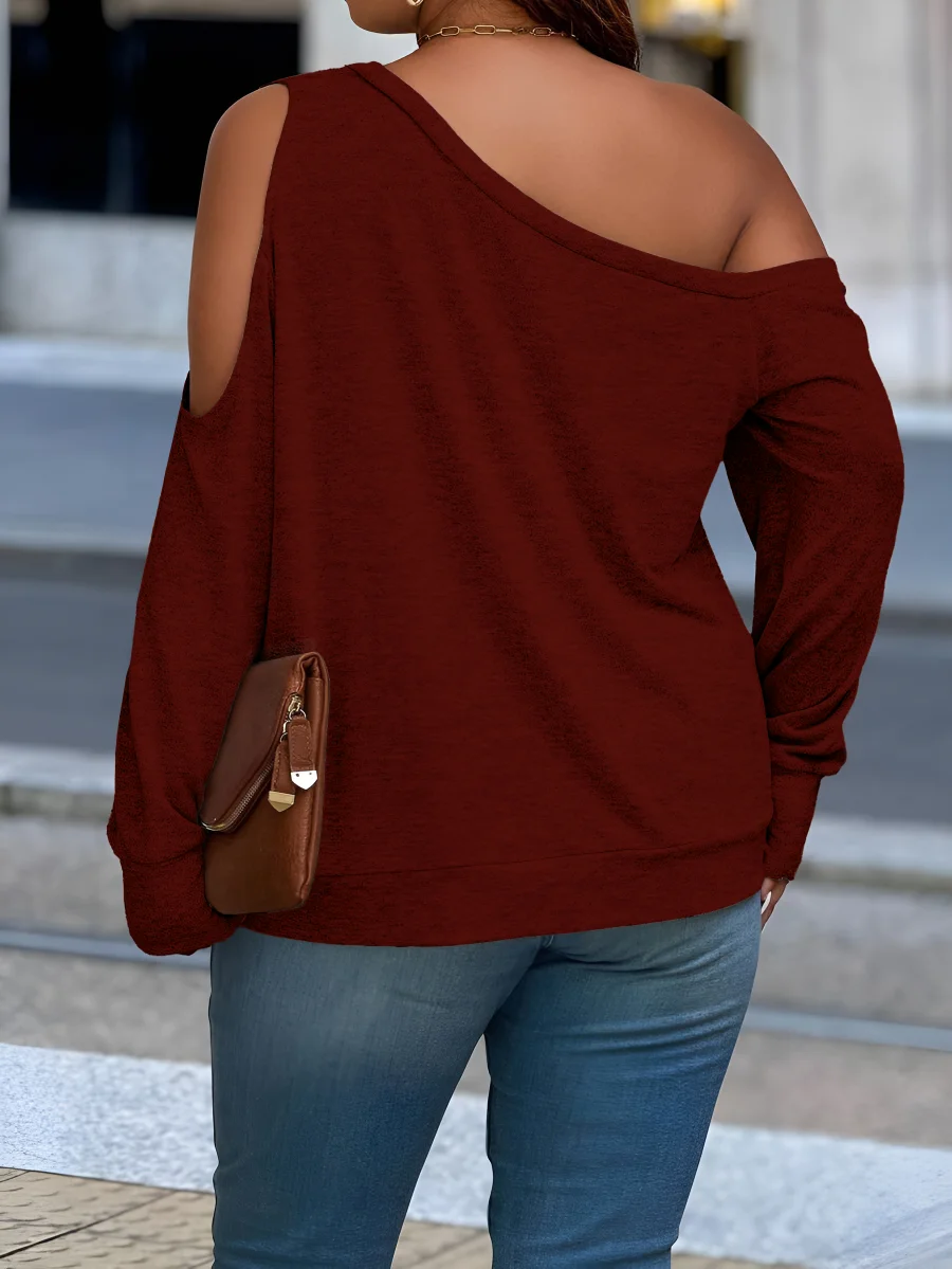 Asymmetric Off-Shoulder Women's Sweatshirt-Washington Commanders - fitnfan