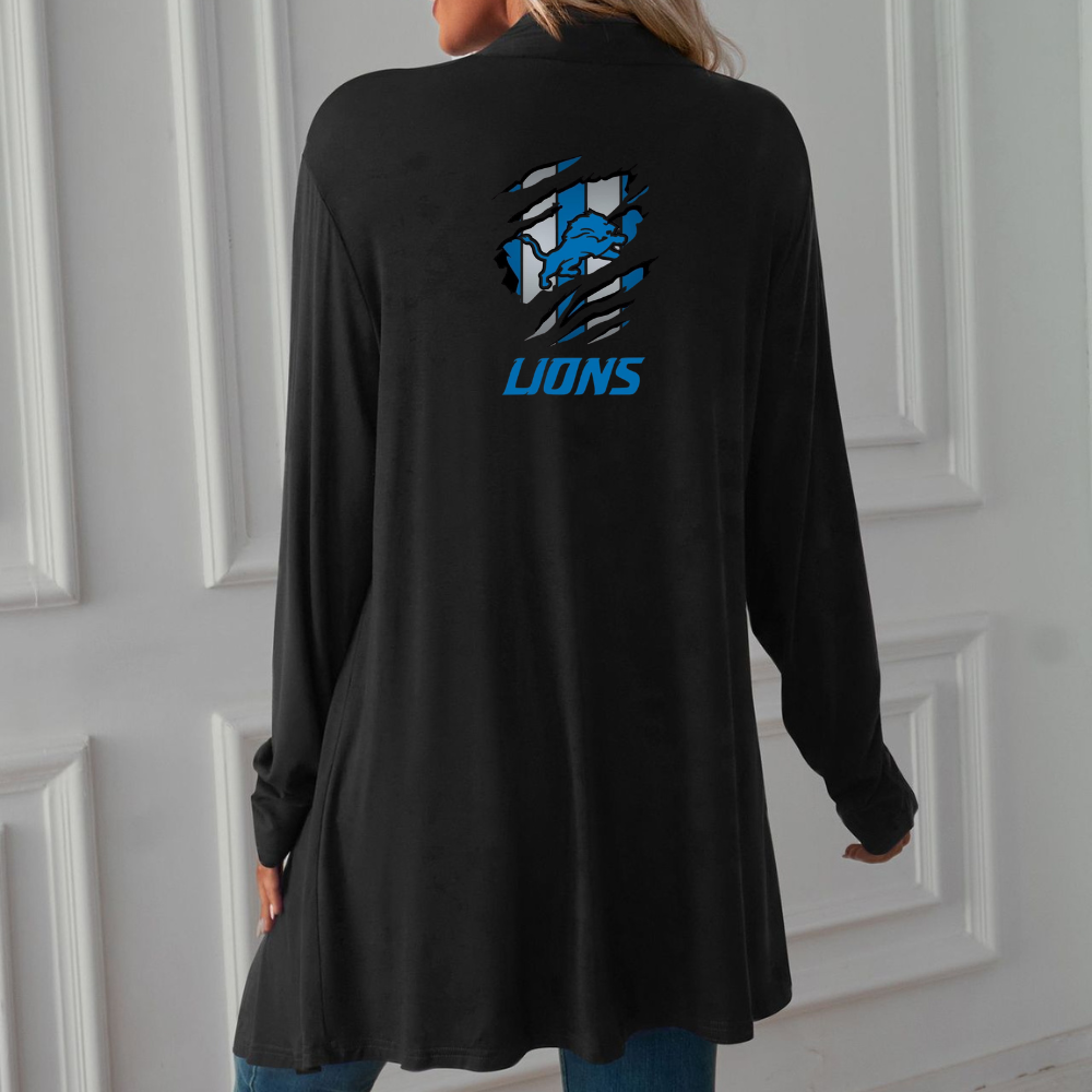 Casual Cardigan Women’s Jacket-Detroit Lions - fitnfan