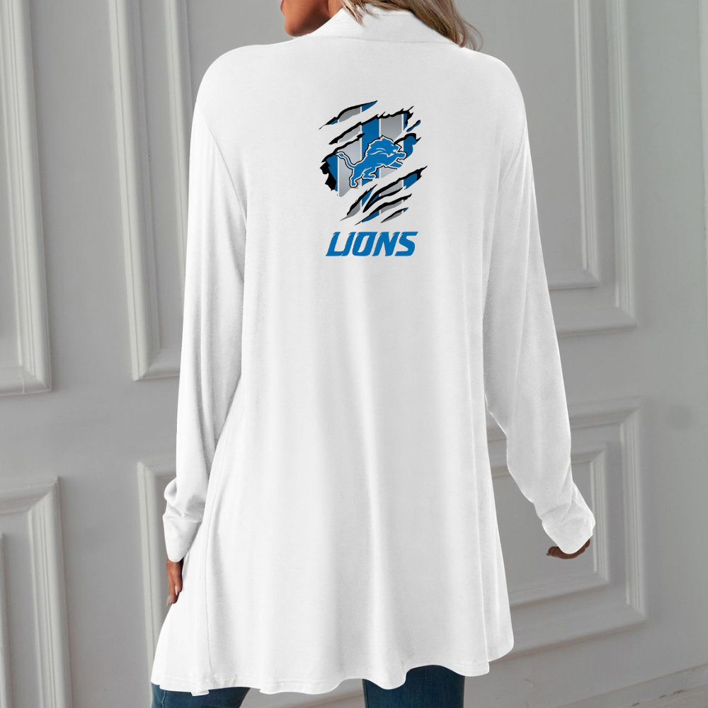 Casual Cardigan Women’s Jacket-Detroit Lions - fitnfan