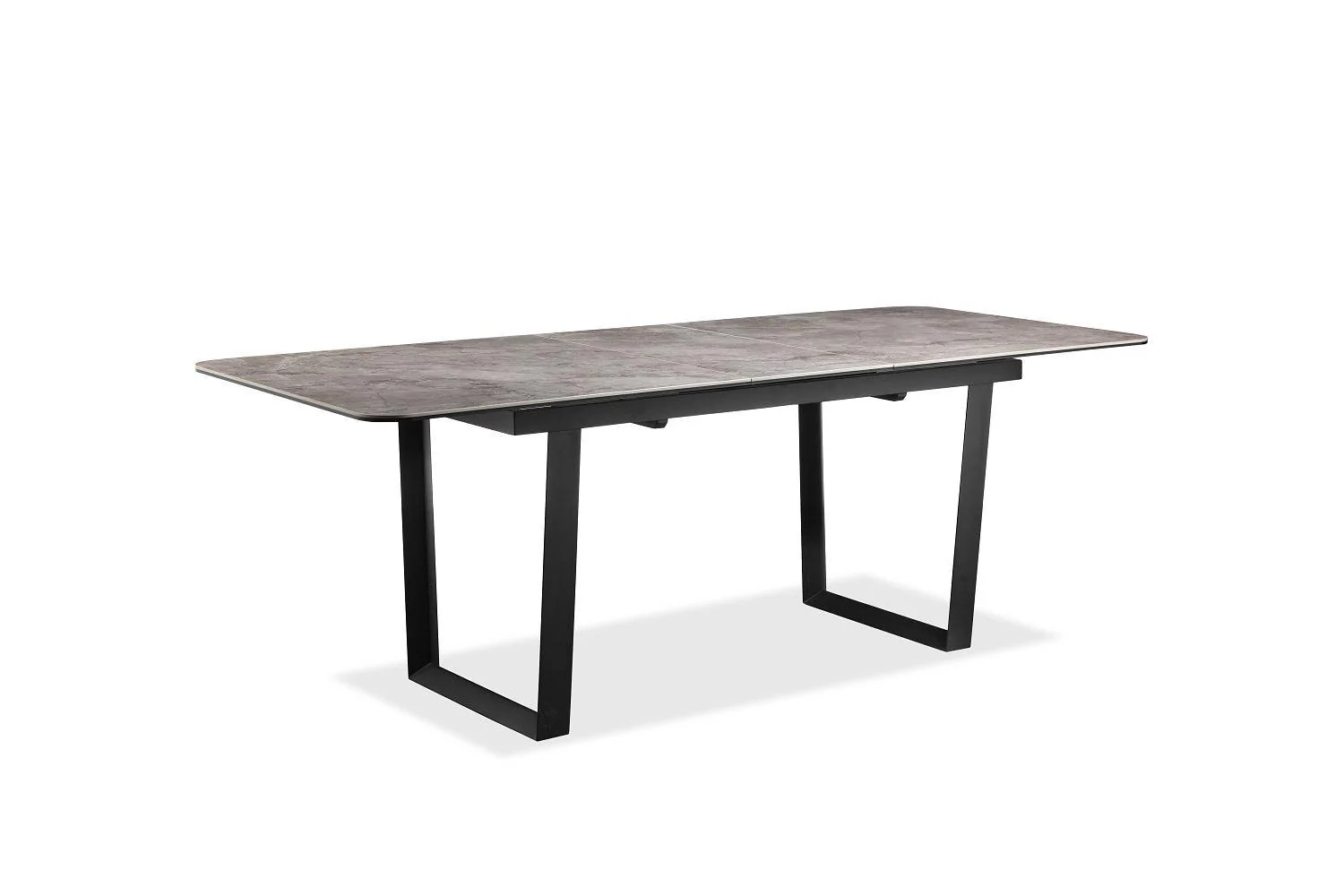 Tuscany Extendable Dining Table (140cm) in Grey Ceramic and Black Legs