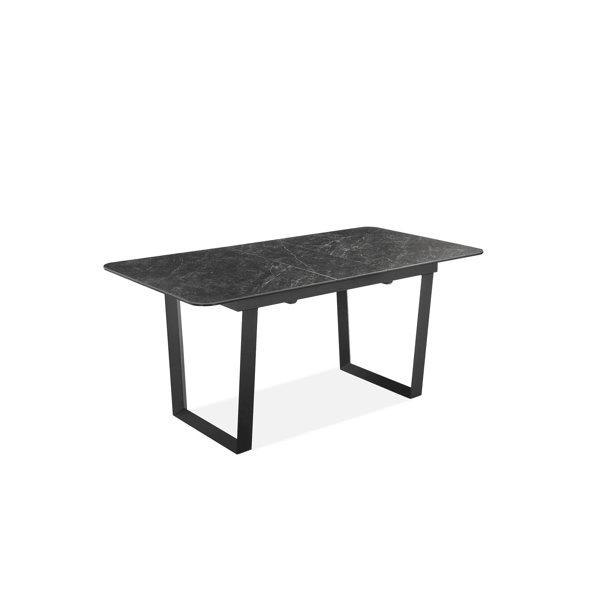Tuscany Extendable Dining Table (140cm) in Black Ceramic and Black Legs