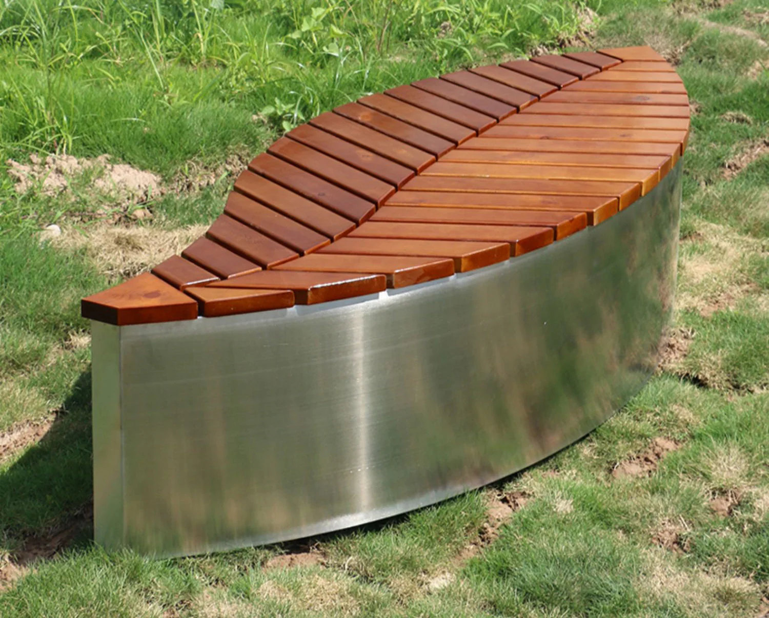 Zane Stainless Steel Outdoor Bench