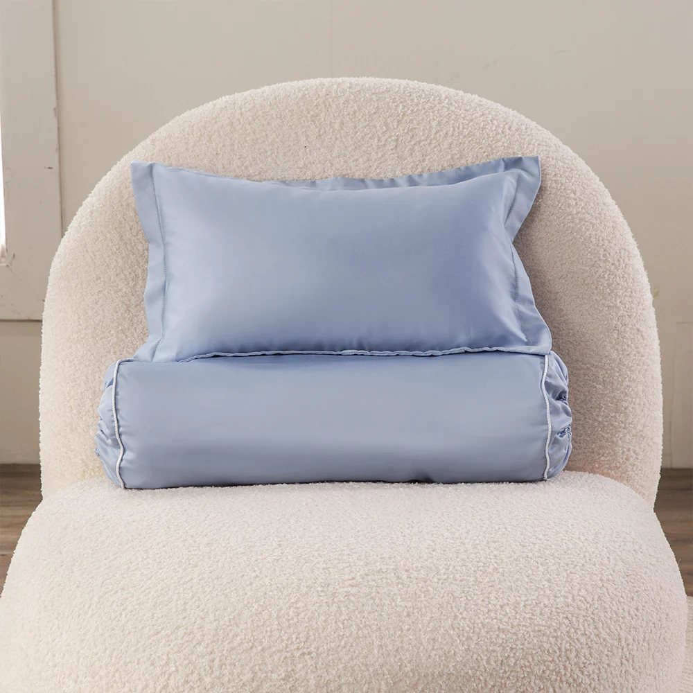 IE Kids Cool Dream Tencel Pillow (26x42cm )& Bolster (16x50cm) - Light Blue