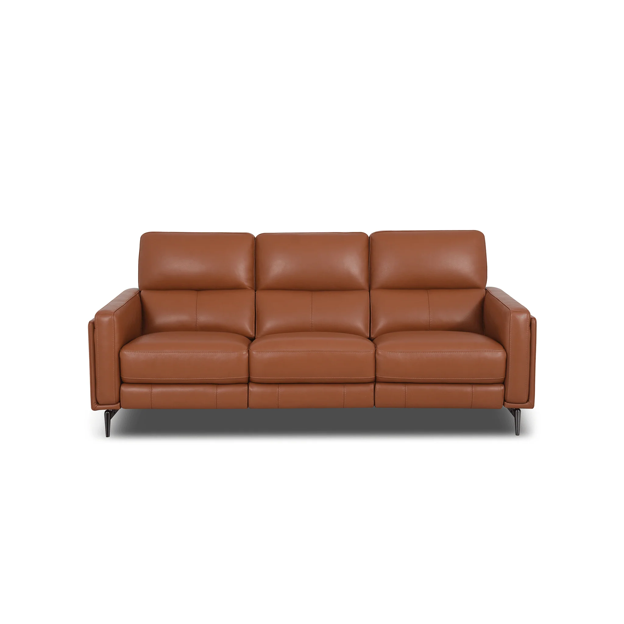 Online Special: Brown Leather 3 Seater Recliner Sofa, W207cm x L99cm