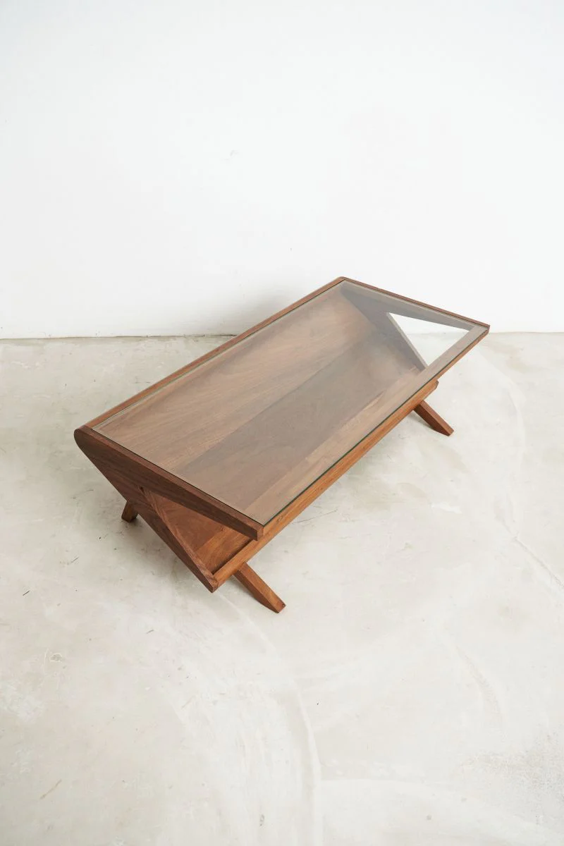 Magazine Rack Glass Coffee Table (Pre-Order)