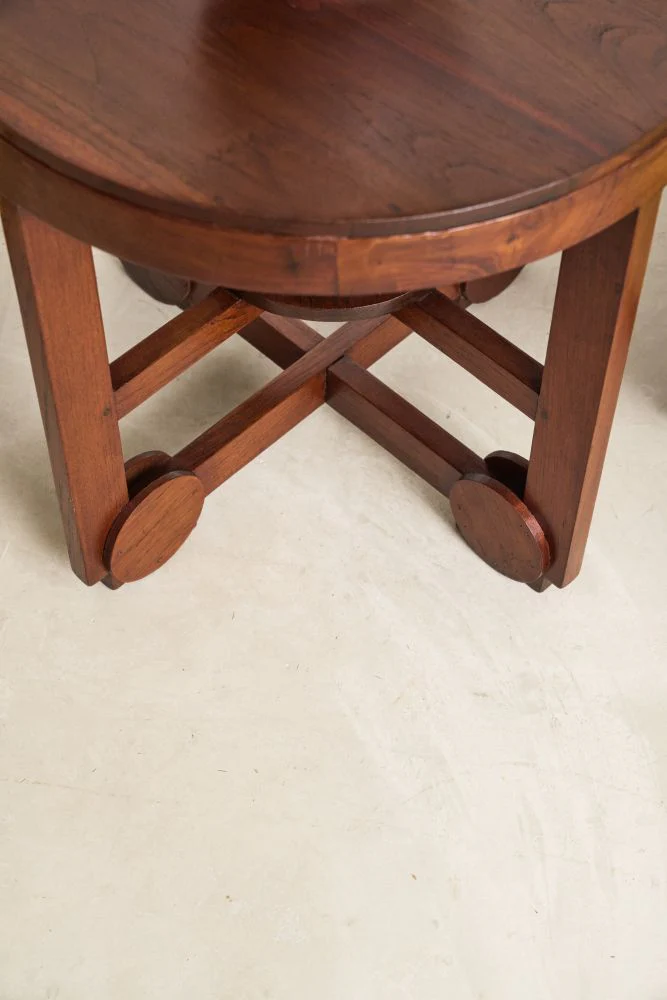 Round Coffee Table With Circle Motif