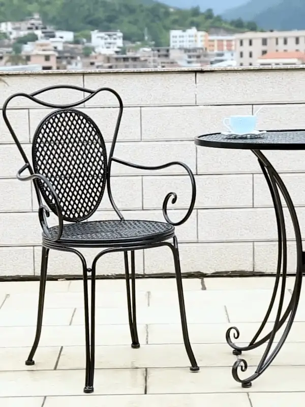 Black Color Outdoor Table And Chair
