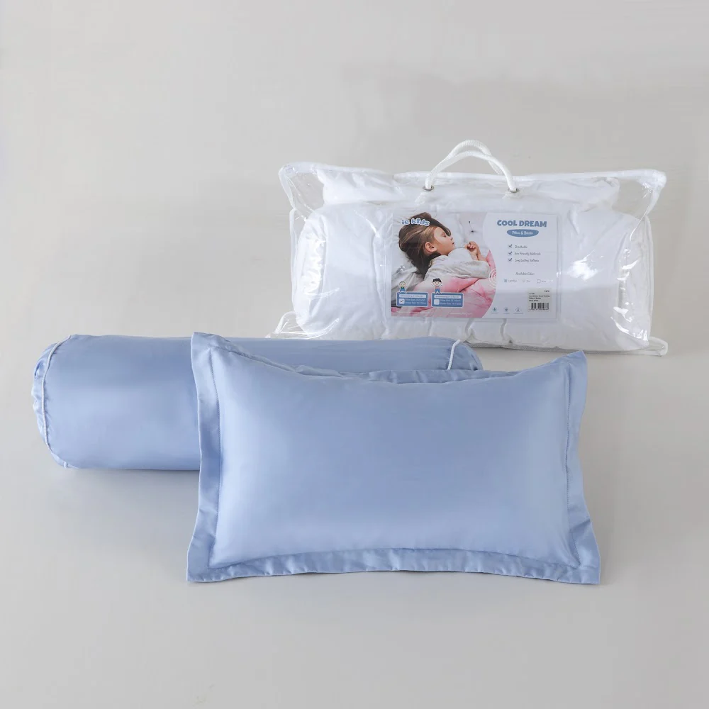IE Kids Cool Dream Tencel Pillow (26x42cm )& Bolster (16x50cm) - Light Blue