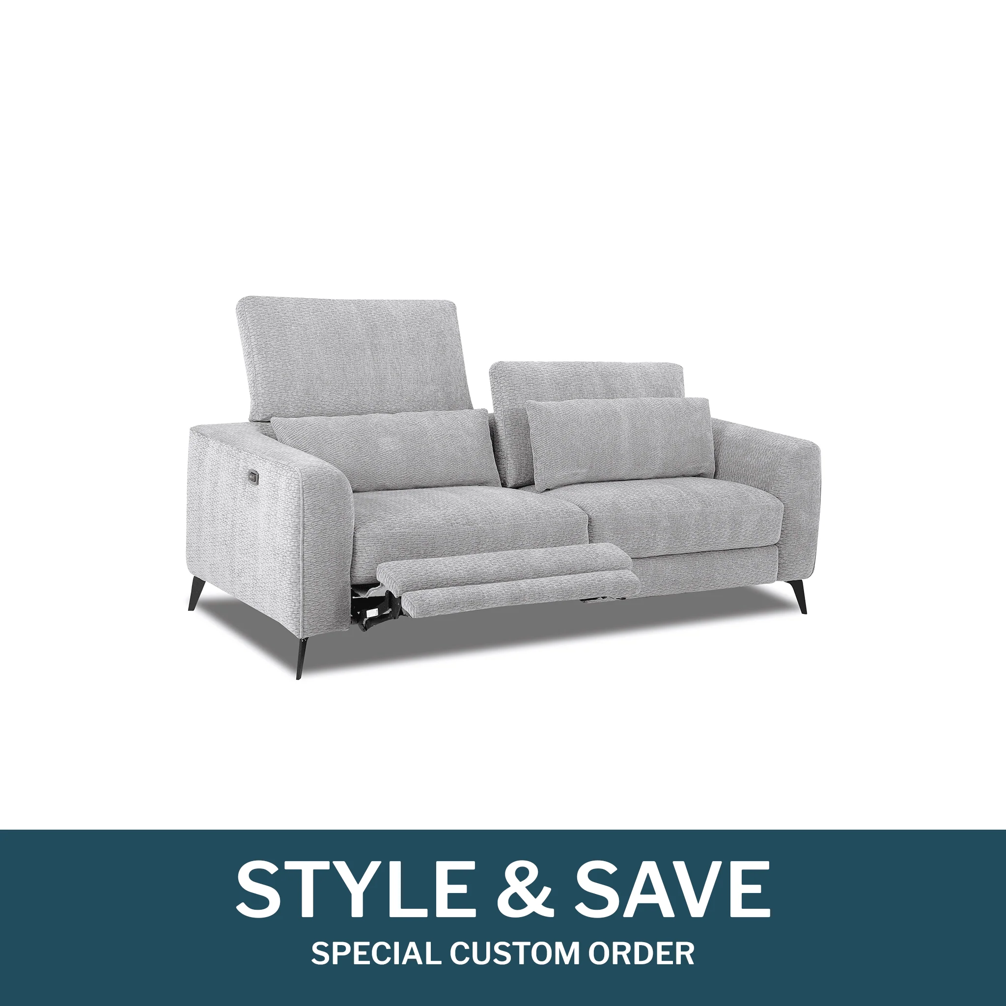 Style & Save - Louis 2.5 Seater Recliner Sofa in Fabric or Leather