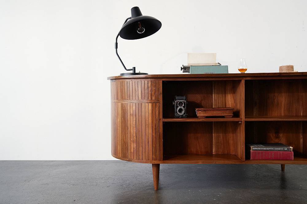 Vintage Curved Desk with Rack (Pre-Order)