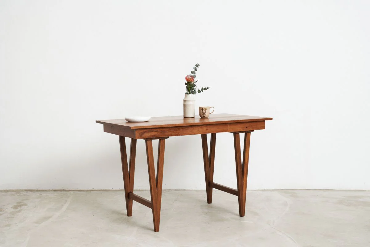 V Legs Writing Desk with 3 Drawers